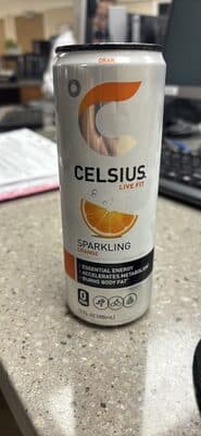 Celsius Sparkling Orange Sparkling Water (12 oz Can)