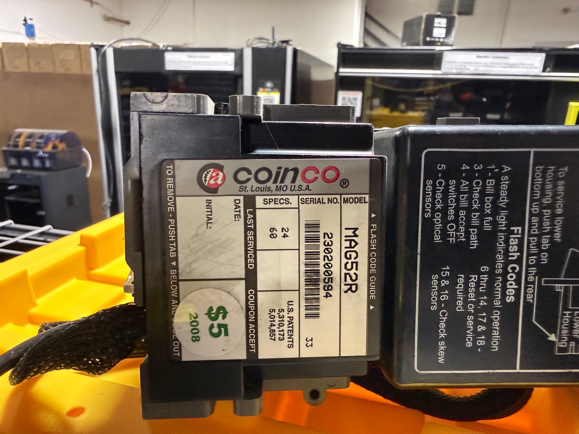 Coinco MAG52R bill validator 230200594