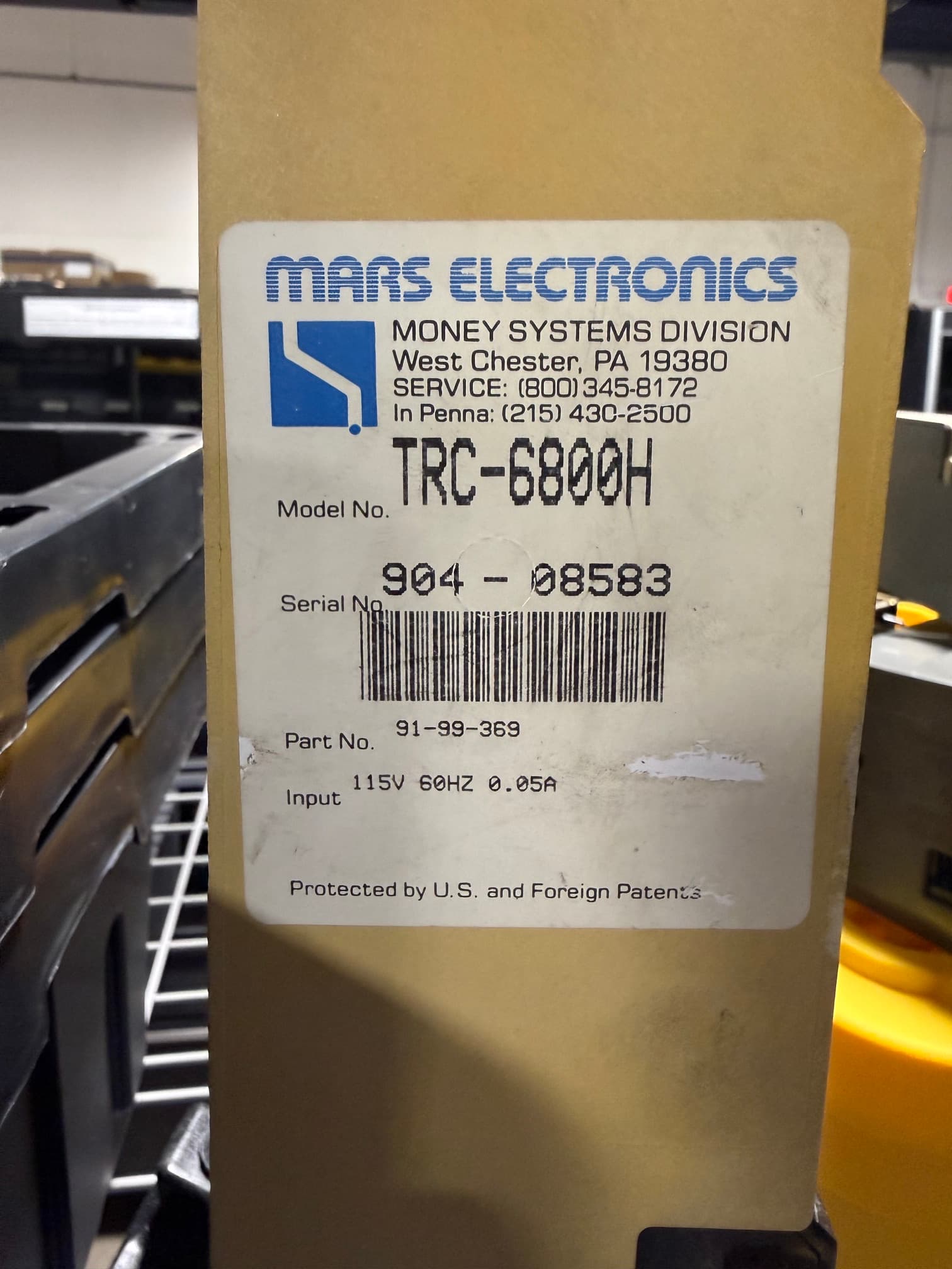 Mars TRC-6800H coin mech 904-08583